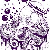 Bubble ink on the sea. Un proyecto de Ilustración tradicional de Oscar Muñoz - 14.02.2018
