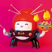 Hot Noodels. Un progetto di 3D, Animazione di personaggi, Direzione artistica e Graphic design di Álvaro Studio - 27.03.2017