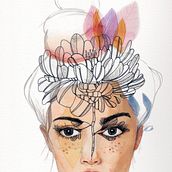 Mi Proyecto del curso: Retrato ilustrado en acuarela. Traditional illustration project by Elena - 02.28.2018