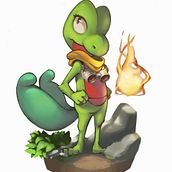 Treecko FanArt. Fine Arts, and Traditional illustration project by Amanda Pérez Santana - 01.11.2018