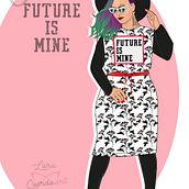 Ilustración Curvy "The future is mine". Un proyecto de Bellas Artes, Diseño y Diseño gráfico de Lara Cuerdo Cabrera - 11.03.2018