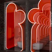 Cabinas aseos - Restaurante Ojala. Een project van Interactief ontwerp y  Infographics van Borja Garcia Lazaro - 20.02.2017