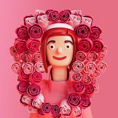 friend roses. 3D, Character Animation, and Traditional illustration project by Eva Segen - 03.29.2018