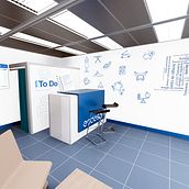 Diseño zona servicios Endesa. 3D, Creative Consulting, Interior Design, Furniture Design, Making, and Graphic Design project by alxqsada - 12.10.2017
