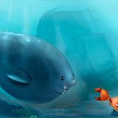 Jugando en el océano. Een project van Digitale illustratie van Mariano Jofre - 28.04.2018