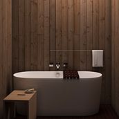 Baño de madera. 3D, Architecture, Interior Architecture, Design, Interior Design, Infographics, and 3D Modeling project by sls_design - 09.20.2015