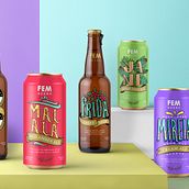 Fem Beers Ein Projekt aus dem Bereich Grafikdesign, Traditionelle Illustration, Lettering und Verpackung von Mara Rodríguez Rodríguez - 03.05.2018