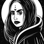 Black. Projekt z dziedziny Trad, c, jna ilustracja, Ilustracja c, frowa i Grafika wektorowa użytkownika Carolina Valtuille - 07.05.2018