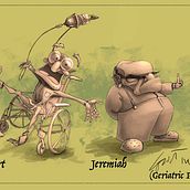 Geriatric Park. Projekt z dziedziny Projektowanie postaci, Trad, c, jna ilustracja, Ilustracja c i frowa użytkownika Cristiana Baldetti - 09.05.2018