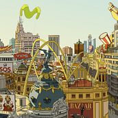 Madrid DF (distrito franquicia) Ein Projekt aus dem Bereich Bildende Künste, Zeichnung, Traditionelle Illustration, Digitale Illustration und Malerei von Miguel Cuba Taboada - 15.05.2016