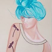 Mi Proyecto: mujeres de pelo azul, sin complejos. Un progetto di Illustrazione tradizionale di Mireya Padrón Pérez - 20.05.2018