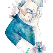 Mi Proyecto del curso: Retrato ilustrado en acuarela "Dreamy Boy". Traditional illustration, Fine Arts, Painting, Drawing, Watercolor Painting, Portrait Drawing, and Artistic Drawing project by pslaviat - 05.31.2018