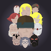 Metal Gear Solid 1 · Heads illustrations. Design project by Julio López Vela - 06.02.2018
