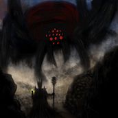 Ungoliant vs Morgoth. Traditional illustration project by ed_valcas - 06.07.2018