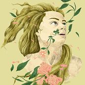 Reinterpretación: "Cloris", de "La Primavera" (Boticcelli). Projekt z dziedziny  Sztuki piękne,  R, sunek, R, sunek ołówkiem,  Manager art, st, czn, Design, Grafika ed, torska, Trad, c, jna ilustracja, Ilustracja c i frowa użytkownika Ismael González Granero - 12.06.2018