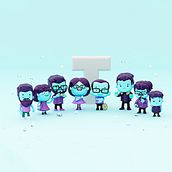 Tuna Cinema Friends. 3D, and Digital Illustration project by Cristian Rivas - 06.14.2018