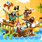 PIRATAS!. Comic, Drawing, To, Design, Character Design, Traditional illustration, Vector Illustration, and Photo Retouching project by Álvaro Garrido Reyes - 08.20.2017
