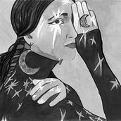 Mujer y estrellas - Flores. Un proyecto de Ilustración tradicional de Iliana Ulloa - 17.06.2018