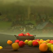 Fruits & Gravity. Een project van 3D-animatie van Teresa Lozano Pastor - 26.06.2018