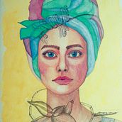 Mi Proyecto del curso: Retrato ilustrado en acuarela. Un progetto di Illustrazione tradizionale di Luján Apollaro - 29.06.2018
