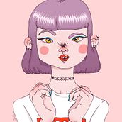 Pink ladies. Traditional illustration, Digital Illustration, and Vector Illustration project by Olga M. - 06.30.2018