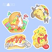 Fat Cat Stickers design. Projekt z dziedziny Trad, c, jna ilustracja, Ilustracja c i frowa użytkownika Marta Alvarez Campillo - 09.07.2018