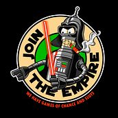 Futurama Darth Bender | Ilustración Vectorial | Diseño para camiseta . Street Art, Drawing, Design, Costume Design, Traditional illustration, Digital Illustration, and Vector Illustration project by Oscar Otaiza - 07.15.2018