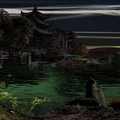 Japanese Ghost Garden_Matte Painting. 2D Animation project by Anna Solanilla - 07.27.2018