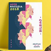 Cartel Fiestas de Bilbao 2018 - Aste Nagusia 2018. Projekt z dziedziny Projektowanie graficzne użytkownika Jon Ander Vázquez Merchán - 01.06.2018
