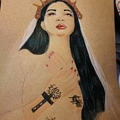 Piedad, Ilustración con pastel y lápices de colores. Een project van  van Claudia Taracena - 08.08.2018