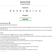 Portfolio con proyectos principales . % Roman Hudz tarafından hazırlanan Programlama projesi - 08.11.2018