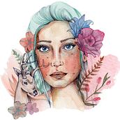 Mi Proyecto del curso: Retrato ilustrado en acuarela. Un projet de Illustration traditionnelle de Mariana GP - 13.08.2018