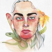 Mi Proyecto del curso: Eva; retrato ilustrado en acuarela. Un proyecto de Bellas Artes, Ilustración tradicional, Pintura y Pintura a la acuarela de Moni Losada - 15.08.2018