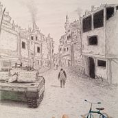 Ilustración sobre la guerra y la infancia. Projekt z dziedziny R, sunek ołówkiem, Trad, c i jna ilustracja użytkownika Paco Martínez - 04.08.2017