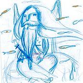 Mitos Griegos: Nereo y las Nereidas. Traditional illustration project by Sara - 02.05.2019
