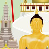 Infografía de Bangkok / Bangkok infographics. Un progetto di Graphic design, Illustrazione tradizionale, Illustrazione vettoriale e Infografica di Ángela Gutiérrez García - 05.09.2018