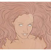 Cosmic girl. . Fine Arts, Sketching, Creativit, Drawing, Traditional illustration, and Digital Illustration project by Laura Ceballos - 09.09.2018