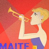 Maite Hontelé: Trompetista europea con sangre latina. . Traditional illustration project by Jorge Luis Vázquez Tejeda - 09.06.2018