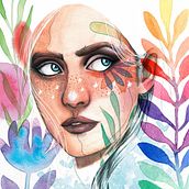 Mi Proyecto del curso: Retrato ilustrado en acuarela. Digital Illustration, and Watercolor Painting project by Shantall Alam - 09.08.2018