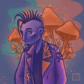 Punk. Traditional illustration, and Digital Illustration project by Marta Elza - 08.18.2018