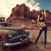 Secretos del fotomontaje y el retoque creativo .. "La modelo y el coyote". Un proyecto de Fotografía de David C.R. - 16.09.2018