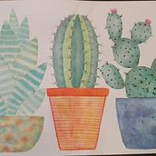 Cactus!!. Un projet de Aquarelle de Mariano Perez - 28.10.2018