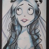 El Cadáver de la Novia con prismacolor.. Drawing project by Alicia Esther Aviña Villarreal - 09.08.2012