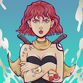 CHERRY BOMB . Digital Illustration, and Vector Illustration project by Elizabeth García - 09.20.2018