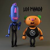 Los PUNKOS. 3D, Character Design, 3D Character Design, Digital Illustration, and 3D Modeling project by Cesar Eclecticbox - 09.21.2018