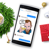Stickers de Facebook: Llegan las fiestas. Design, Graphic Design, Interactive Design, Traditional illustration, and Digital Illustration project by Manuel Domínguez García - 11.24.2016