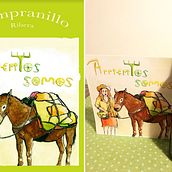 Etiqueta para botella «ARRIERITOS SOMOS». Artistic Drawing, Product Design, Traditional illustration, and Watercolor Painting project by Nerea Aguilera García - 01.20.2018