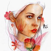 Mi Proyecto del curso: Retrato ilustrado en acuarela. Fine Arts, Creativit, Portrait Drawing, Graphic Design, Watercolor Painting, and Traditional illustration project by Mario Almanza - 10.01.2018