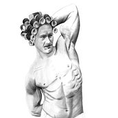 hombre rulos. Fine Arts, and Pencil Drawing project by Natalia lopez de munain - 10.12.2018