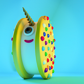 Mascota Ice Cream Sandwich . 3D project by Mónica Rodríguez - 10.17.2018